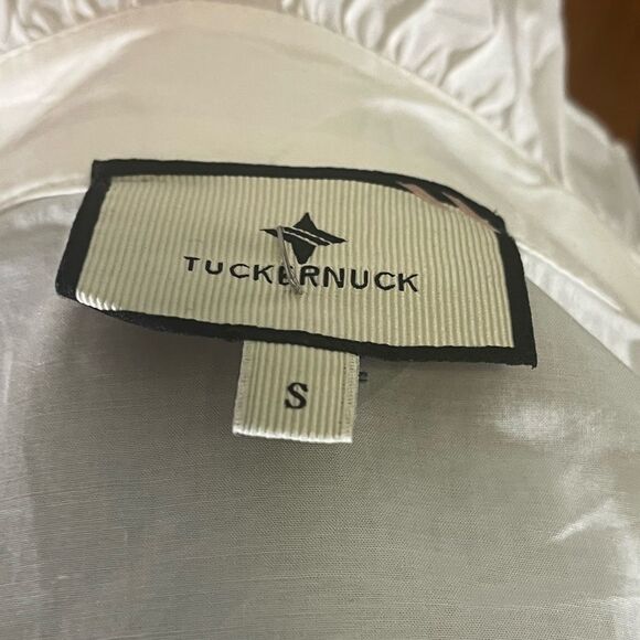 Tuckernuck White Hazel Victorian Ruffle Mock Neck Button Down Blouse Size S - Picture 3 of 4